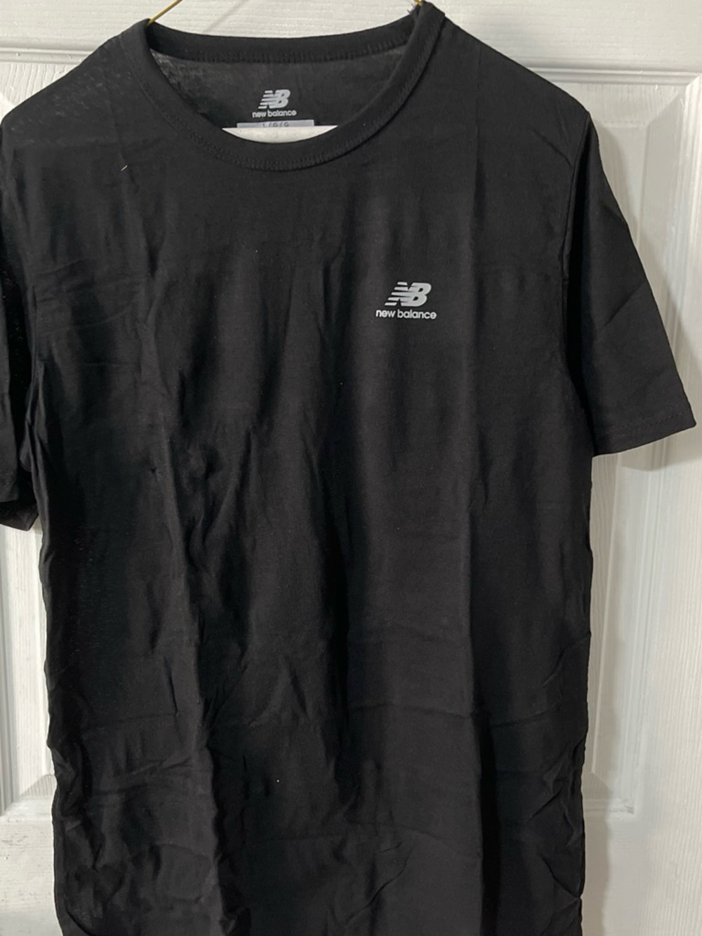 New Balance Black Short Sleeve Crewneck Tee with Small White Logo